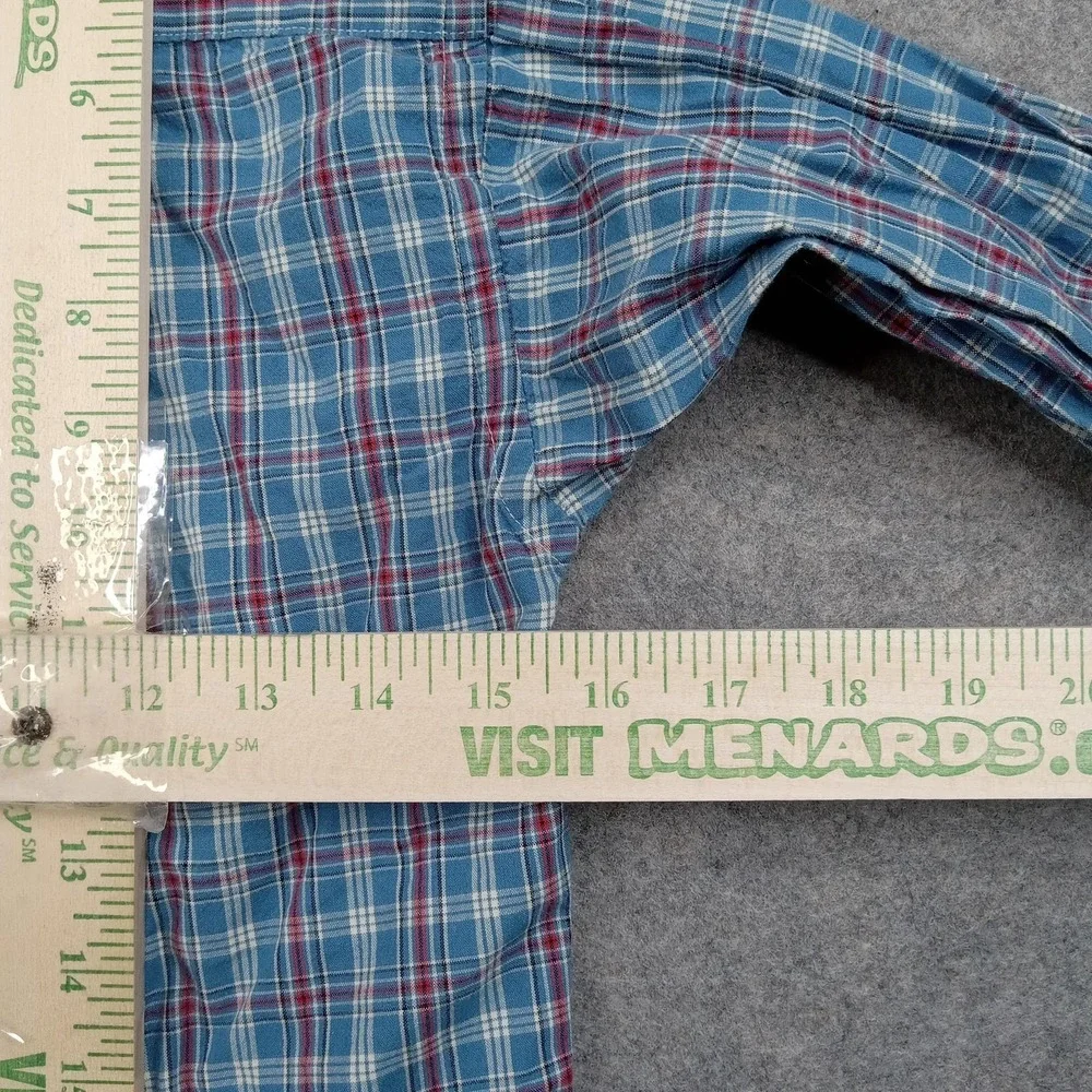 Ralph Lauren Shirt Boys Medium Blue Plaid Button Front Long Sleeve Cotton Casual